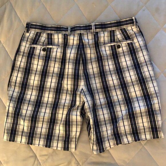 Michael Kors Men's Plaid Shorts Navy Gray Size 38 - Picture 5 of 9